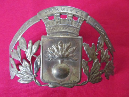 Plaque casque pompier commune - pompier,